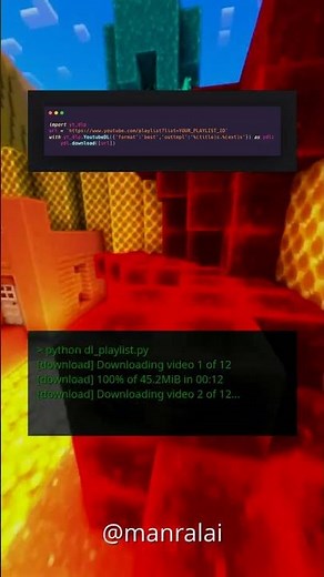 Download any YouTube playlist with 4 lines of Python. 🔥 #shorts