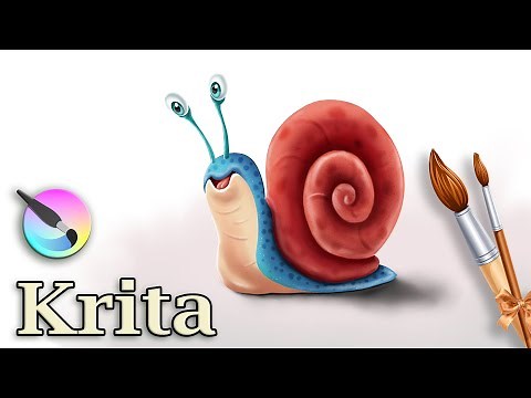 Krita Digital Drawing Tutorial- Digital Illustration of Cute Snail - Speed Paint by Pallab Biswas