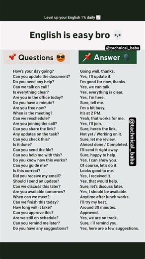 English Conversation Practice 💬 | Daily Use Office English✅✅#english #technobaba #aitools #grammar