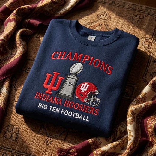 Embroidered Indiana Hoosiers Champions Sweater, Big Ten Football Crewneck, Indiana Trophy Sweater, Vintage Football Champion Gift - Etsy Canada