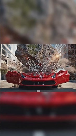 “A Giant Boulder Crushes a Ferrari — You Won’t Believe the Impact!”