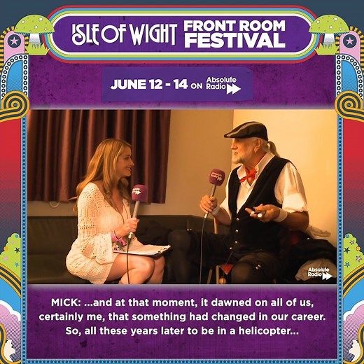6.4K views · 43 reactions | 5 years ago our very own Sarah Champion caught up with Fleetwood Mac legend... Mick Fleetwood! Listen to our Isle of Wight Front Room Festival for the full interview alongside highlights from their 2015 headline set Isle of Wight Festival  | Absolute Radio | Facebook