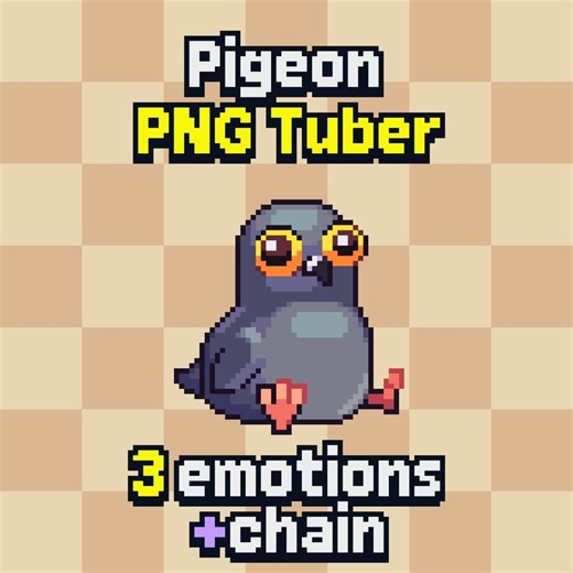 Animated Pixel Pigeon Pngtuber Model: Streaming Avatar (veadotube Mini) 3 Emotions   1 Accessory - Etsy