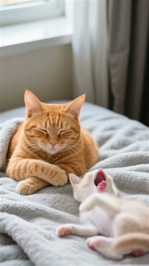 Kitten Just Woke Up… Then Mom Gave Her the Sweetest Kiss Ever 😭💞🐱