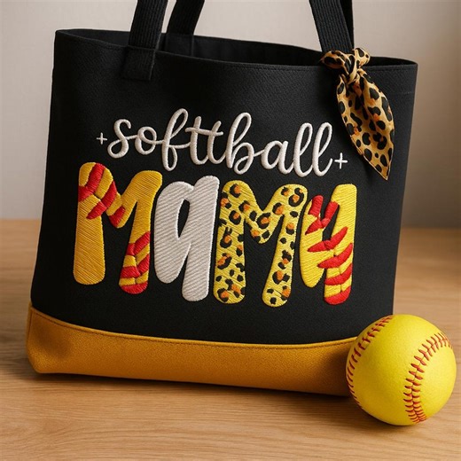 Softball Mama Machine Embroidery Design, Leopard Print Sports Mom File, Digital Download for Shirts & Totes, PES DST JEF - Etsy