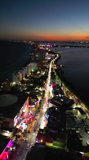 Cancún Nocturnal Drone Views | Stunning Aerial Footage of Mexico