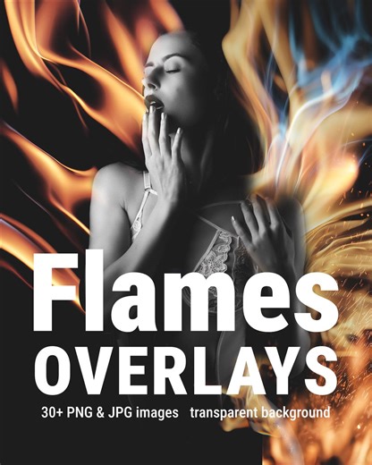 Fire Flames Overlays PNG Bundle, 30  PNG JPG Files, Transparent Background, Realistic Fire Effect, Photo Editing, Photoshop Overlay Pack - Etsy