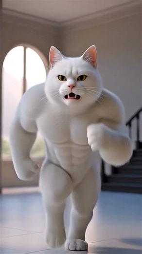 crazy cat put her kitten inside washing machine ?body builder cat fight with model cat !! 😹 #cat