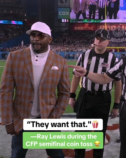 Ray Lewis Reacts at College Football Coin Toss