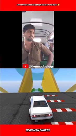 Auto Driver makes Passenger clean up the mess! 😳 #shorts