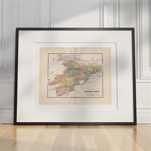 Vintage Scotland County Map 1934 : Linlithgow Shire - Cartography by William Home Lizars - Etsy
