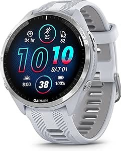Garmin Forerunner® 965 Running Smartwatch, Colorful AMOLED Display, Training Metrics and Recovery Insights, Whitestone and Powder Gray
