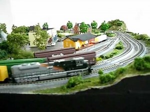 Kato N Scale trains on a N scale train layout