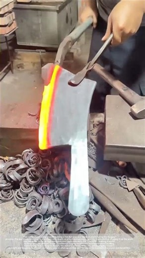 Hammer and fire merge: the whole process of a blacksmith forging a sharp hatchet by hand!