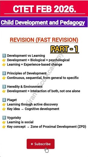 CTET CDP Fast Revision in 60 Seconds 🔥 | Child Development & Pedagogy #ctet #viral #shortvideo