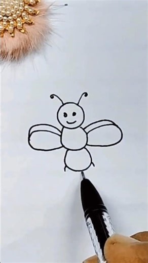 Easy Bee 🐝 Drawing for Beginners | Bee Drawing Tutorial #shorts #beedrawing #drawing