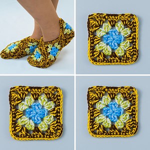 5.4K views · 20 reactions | Pantofole Granny Square all'uncinetto...