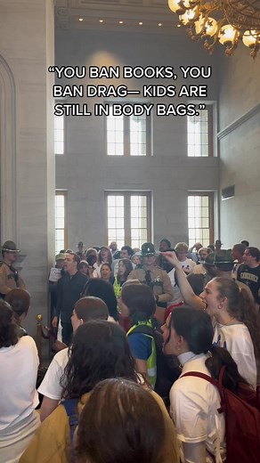 NOW IN NASHVILLE: “YOU BAN BOOKS, YOU BAN DRAG— KIDS ARE STILL IN BODY BAGS.” Prioritize what’s killing our kids: GUNS. #Nashville