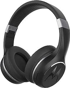 Motorola Escape 220 Over-The-Ear Bluetooth Wireless Headphones - HD Sound, Built-in Microphone, 23-Hour Play Time, Noise Isolation - Foldable & Compact - Black
