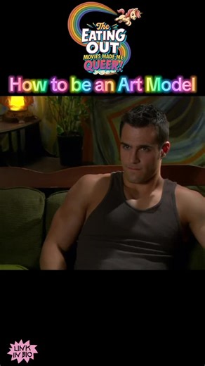 In this scene from Eating Out 2: Sloppy Seconds, Gwen convinces Marc and Troy to …let her draw them as they were the moment she walked into the room… but mostly she’s trying to be a good wingman for Marc. This entire scene is a nod to the phone sex scene in the first Eating Out film. We thought it would be fun if Gwen was there in person walking them through and encounter this time. Tap my profile to see more of the Eating Out films, my stop-motion animated queer comedy Rick & Steve: the Happies