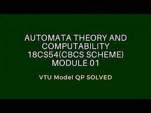 ATC| 18CS54 | Module 1|VTU| Model QP solved