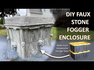 DIY Faux Stone Halloween Fogger Enclosure Made From Plastic Storage Totes