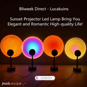 Lucakuins Night Light Projector Led Lamp,90 Degree Rotation Rainbow Projection Lamp,Romantic Led Light for Kids Adults, Sunset Night Light for Home Party Living Room Bedroom Decor (Sunset)