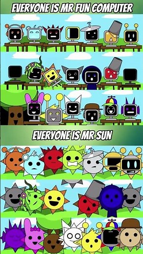 Everyone is Mr Fun Computer 💻🎉 VS Everyone is Mr Sun ☀️😎 | Incredibox MIX VERSION 🔥🎶