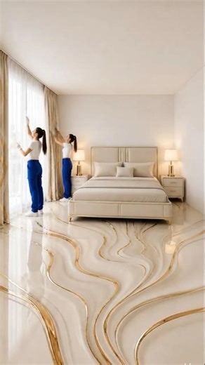 The Transformation Is Unreal 🤯 — We Turned a Plain Grey Floor Into Liquid Gold #interiordesign #diy