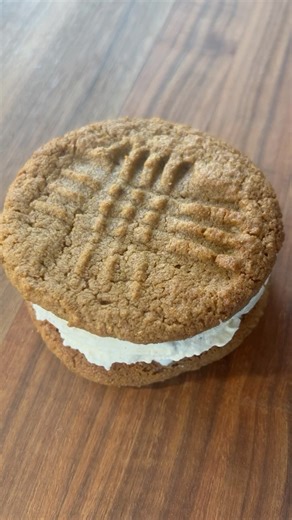 339K views · 44K reactions | Lets make a 4 Ingredient Ice Cream Sandwich!  Ingredients: 1 cup peanut butter 1 cup brown sugar 1 egg 1 pint vanilla ice cream Directions: 1. Mix peanut butter, sugar, and egg in bowl 2. Scoop dough onto cookie sheet. Using a fork, do a criss cross motion on top of each dough ball. 3. Bake at 350° for 10-12 minutes 4. Slice the pint of ice cream and layer in between two cooled cookies | Kelsey Deleshaw | Facebook