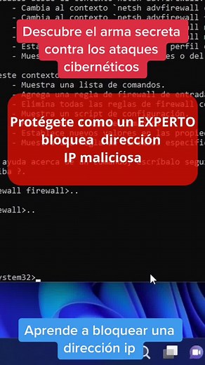 Aprende a bloquear una direccion IP. #hack #ciberseguridad #windows #cmd #cybersecurity #viral