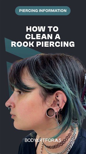 Just got a rook piercing? Make sure you’re cleaning itdaily. We’ll show you how to clean your rook piercing! #bodyartforms #piercingtok #rookpiercing #pierced #piercing How to clean a rook piercing Cleaning a rook piercing Rook piercing Piercing aftercare