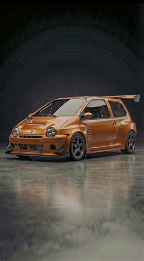 Stock to Time Attack 🧡 Full AI transformation — every detail rebuilt. Would you drive it? #cartok #cartransformations #tuning #twingo #fyp