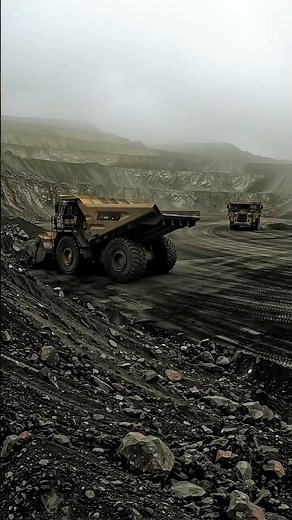 Giant Mining Trucks in Action: Heavy Haulage in Open Pit Mine 🚛💨
