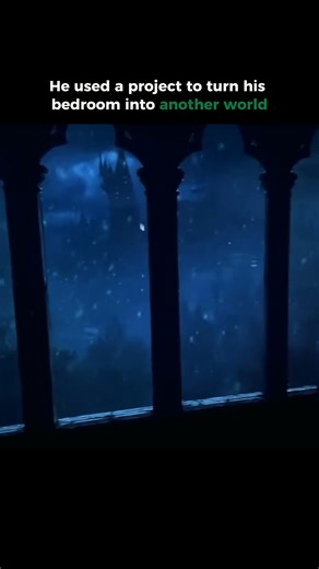 Motivation | Entrepreneurship | Success on Instagram: "It looks like a portal. 🌌 🔥 Follow @YouSimplyHustle to see how ideas become environments. What you’re seeing isn’t a hole in the wall — it’s projection mapping turning an ordinary room into a living space. This setup uses an ultra-short-throw, high-resolution projector calibrated to the room’s exact architecture. Walls, arches, and edges become the canvas. Instead of a flat image, the visuals are mapped with depth, perspective, and paralla