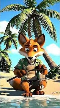 FOX Stranded on Island! 🦊🏝️ Fishing, Shelter & Sunset Dinner – Part 1