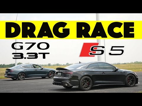 500BHP Battle! Tuned Genesis G70 3 3 vs Tuned Audi S5. Drag Race.