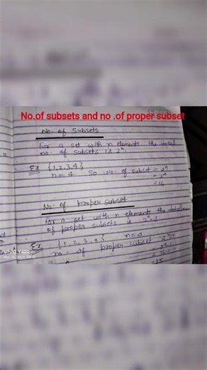 # how to find no. of subset and no. of proper subset #