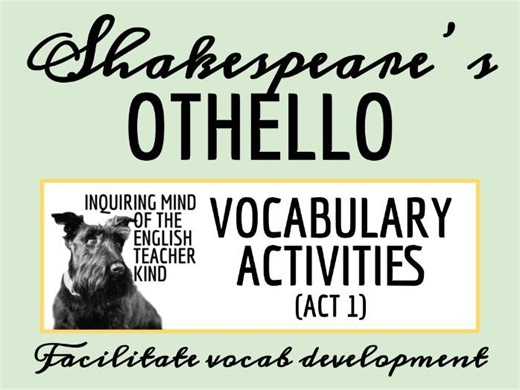 Shakespeare's Othello Vocabulary Games (Act 1) | Teaching Resources