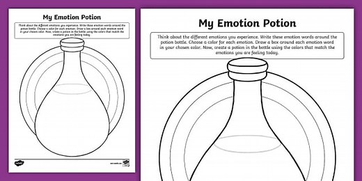 My Emotion Potion SEL Worksheet for 3rd-5th Grade
