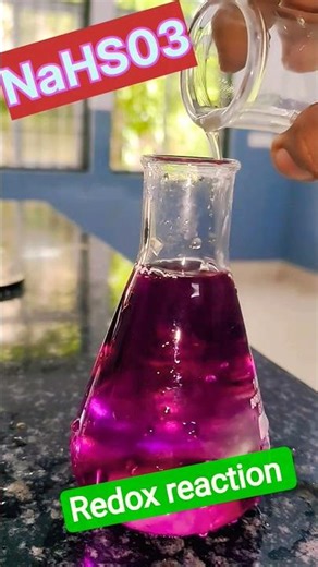 Redox reaction between Kmno4/H2S04/NaHS03 #shorts #ytshorts #tiktok #viralshorts #shortsfeed#science
