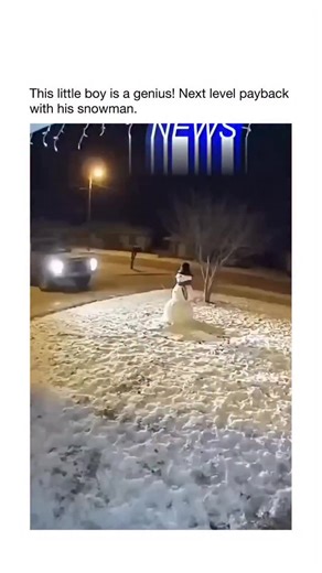 Daily Joy USA 🇺🇸 on Instagram: "Kid rebuilds his snowman on a fire hydrant after drivers twice smash it. Car comes flying, obliterates the trap in a perfect snowy explosion. Eight-year-old mastermind Tommy smirks in the interview: pure revenge served ice-cold. This is holiday chaos you’ll watch on repeat. Follow @dailyjoyusa to see more!"