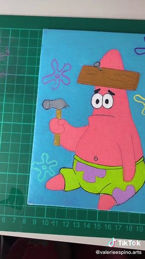 Step by Step Painting of Patrick Star from Spongebob | Acrylic Art Tutorial