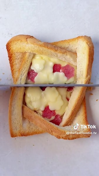Cheesy Salami Confetti Twisted Toast Recipe