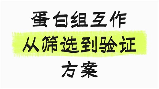 蛋白组互作| 从筛选到验证方案