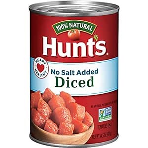 Hunt’s No Salt Added Diced Tomatoes, Perfect for Chili & Soups, 14.5 oz. Can