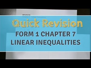 PT3 Maths F1 Chapter 7 Linear Inequalities