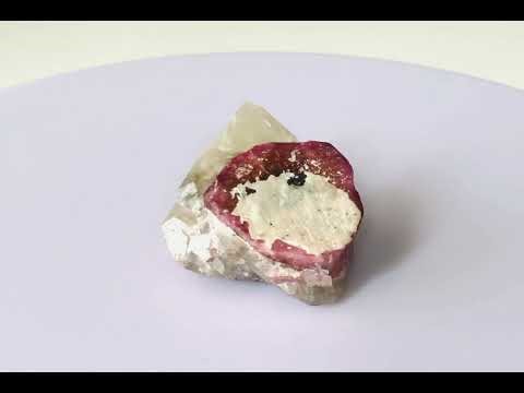 Polychrome Tourmaline crystal on Quartz cluster 2