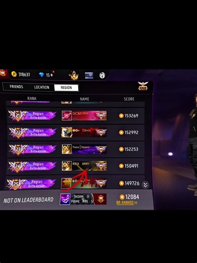 Br Rank Region Top #1 Player In My Game #shorts #freefire #dublagem