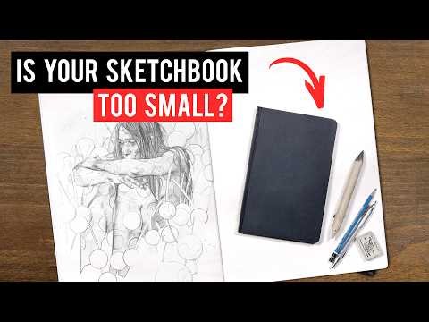 Challenging Myself to Draw Bigger (Sketchbook Tour)